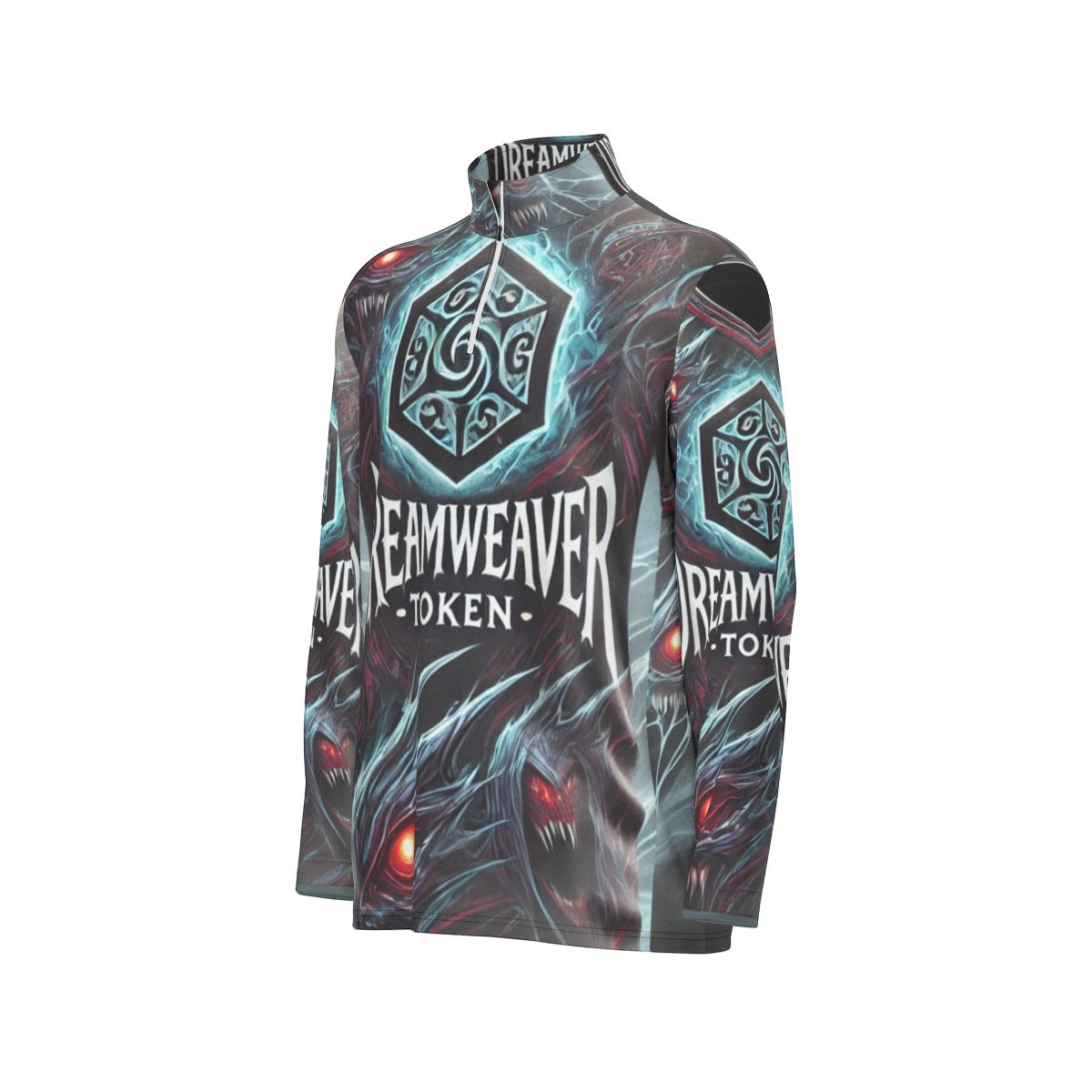 All-Over Print Men's Sports Collar Jersey With Long Sleeve